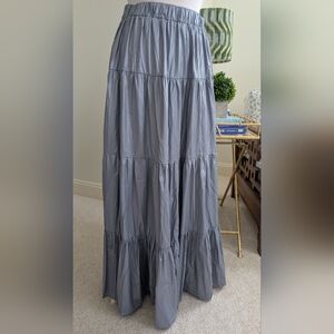 Tiered Maxi Skirt in Slate Gray